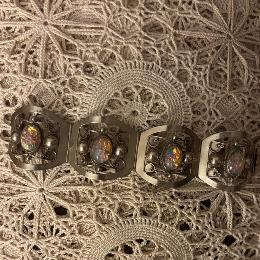Vintage Sterling 925 Taxco link bracelet - Picture 1 of 13